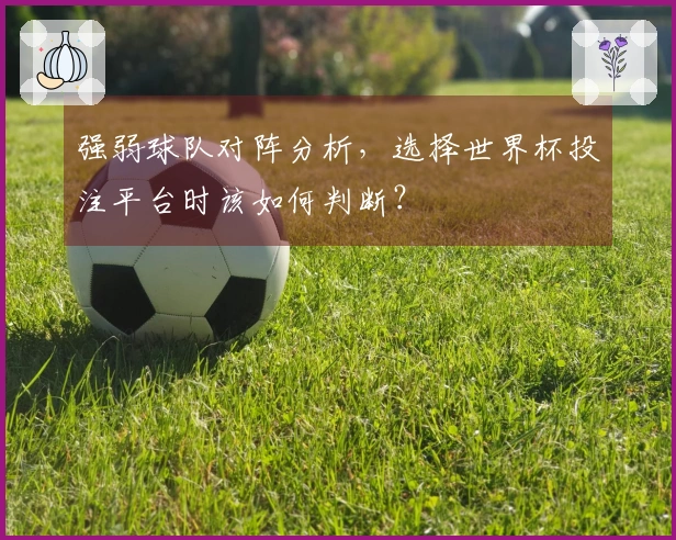 强弱球队对阵分析,选择世界杯投注平台时该如何判断?